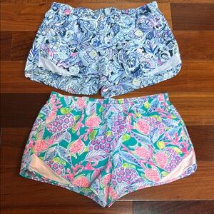 2 pair Lilly Pulitzer Luxletic runaround Shorts